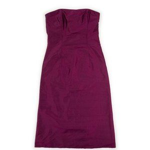 JESSICA MCCLINTOCK strapless silk dress with buttons size 6